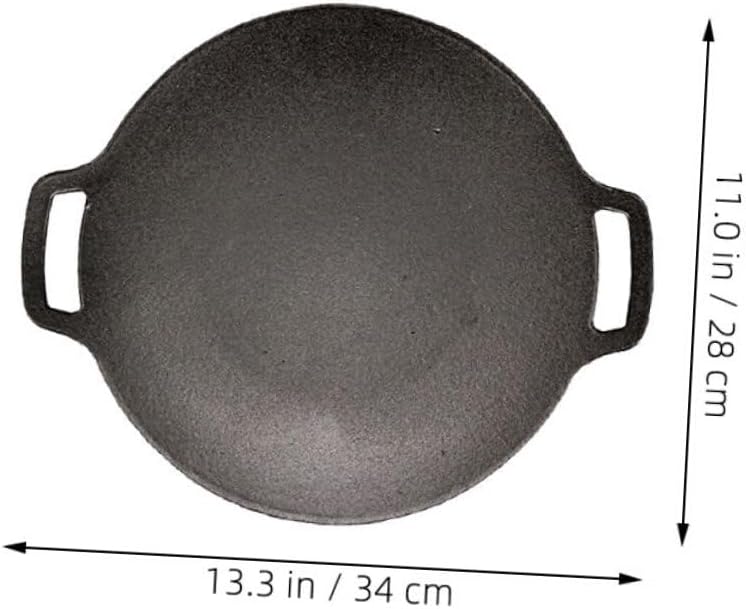 Hemobllo Cast Iron Outdoor Grill Pan Nonstick Bbq Meat Pan for Gas and Induction Stove, Heavy Duty Grilling Tray Suitable for Camping and Backyard Barbecue - Image 2