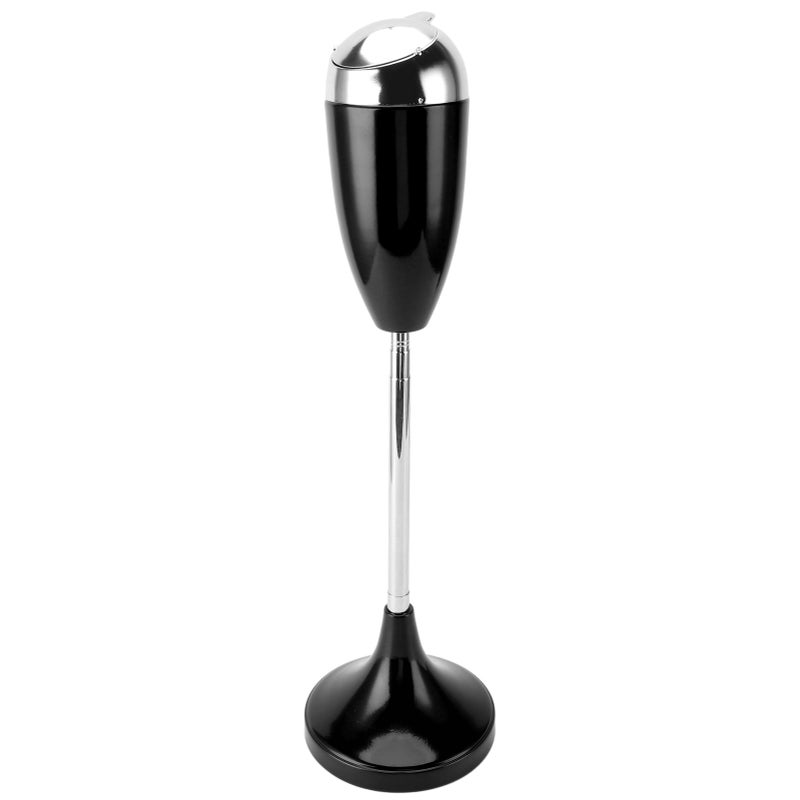 Outdoor Standing Ashtray with Lid Large Capacity Self Cleaning Detachable Adjustable Height Floor Standing Ash Tray for Home Patio Black - Image 2