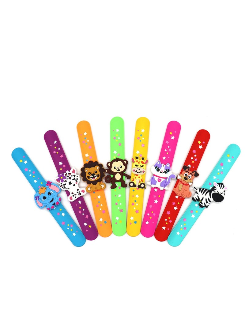 Excefore Silicone Slap Bracelets, Animals Slap Bracelets, Slap Bracelets for Kids, for Boys&Girls Animals Theme Party Supplies, Carnival Prizes Suit, Classroom Exchanging Gifts (8 Pcs) - Image 1