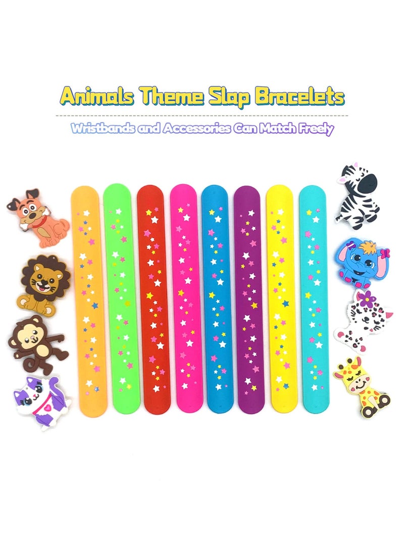 Excefore Silicone Slap Bracelets, Animals Slap Bracelets, Slap Bracelets for Kids, for Boys&Girls Animals Theme Party Supplies, Carnival Prizes Suit, Classroom Exchanging Gifts (8 Pcs) - Image 2