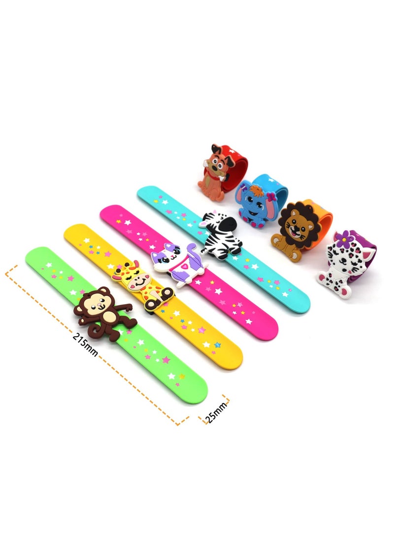 Excefore Silicone Slap Bracelets, Animals Slap Bracelets, Slap Bracelets for Kids, for Boys&Girls Animals Theme Party Supplies, Carnival Prizes Suit, Classroom Exchanging Gifts (8 Pcs) - Image 3