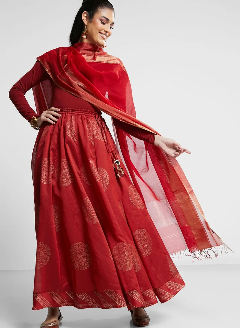 Fabindia High Waist Lehenga Skirt