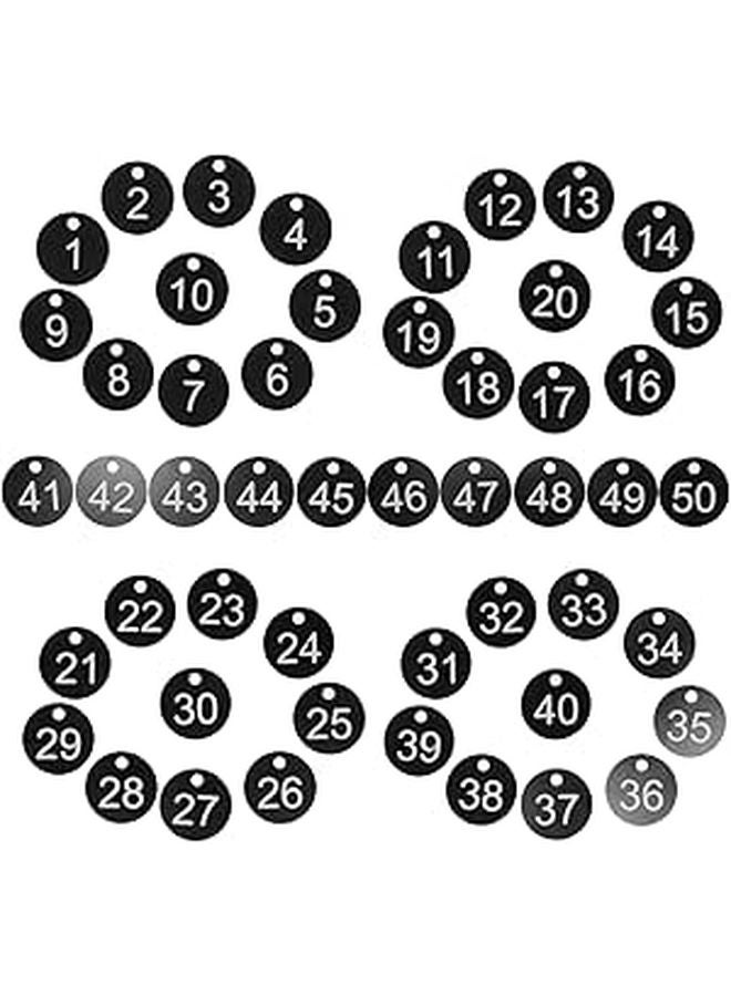Plastic Key Tags Numbered 1 50 With Hole For Cabinet Locker Travel Bag Identification - Image 1