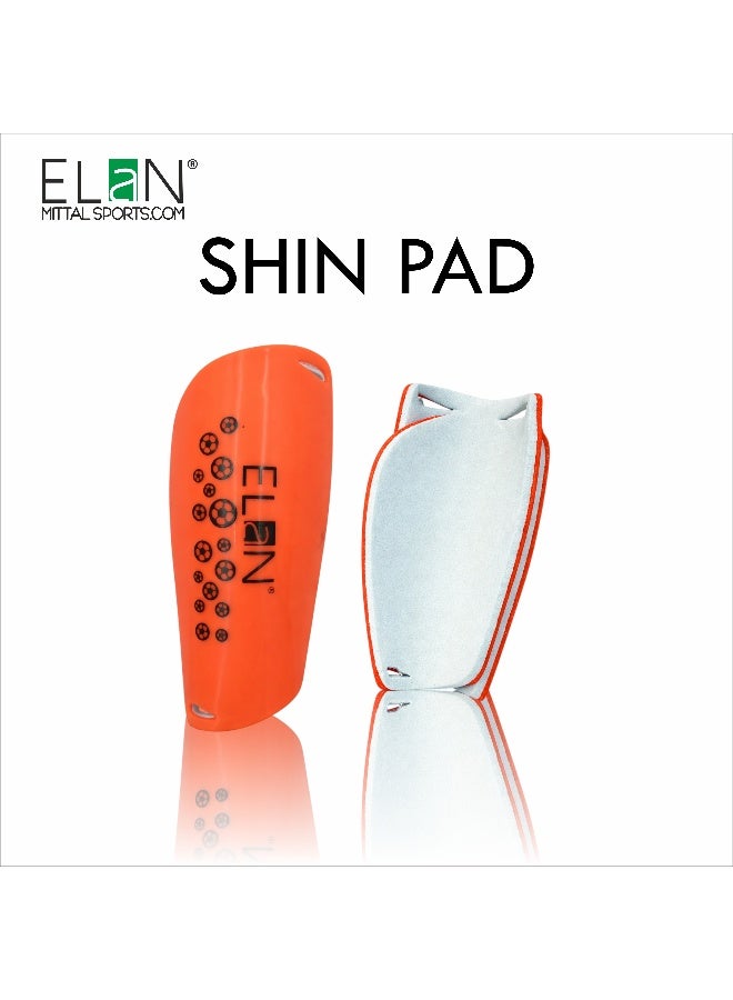 Elan Football Shin Guards For Boys & Kids - Durable Impact-Resistant Orange Shin Pads, Lightweight Ergonomic Protective Gear For Soccer Training & Matches (Ages 6-12 Years) - Image 1