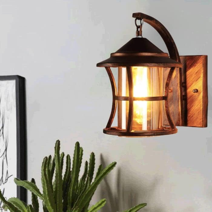 SVDK 20W Copper Antique Design Metal with Luster Glass Wall Lamp for Living Room ACwithout Bulb - Image 3