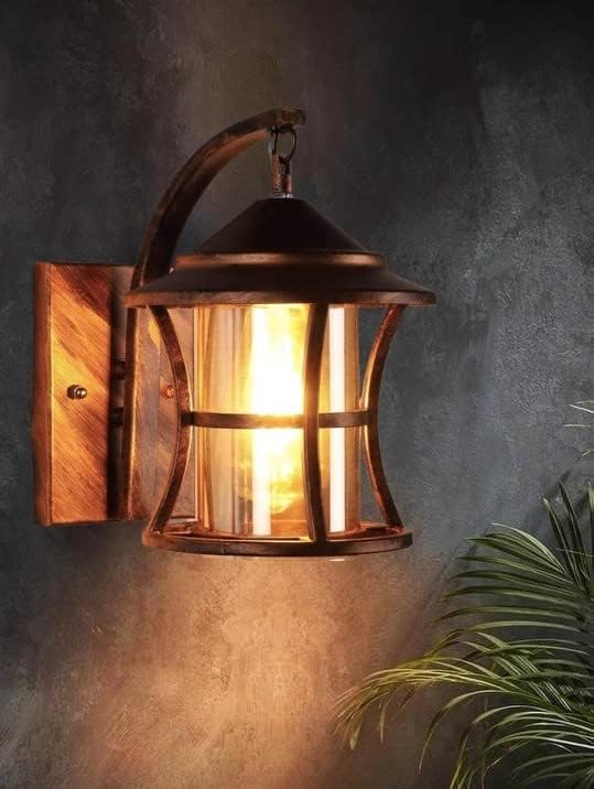 SVDK 20W Copper Antique Design Metal with Luster Glass Wall Lamp for Living Room ACwithout Bulb - Image 4