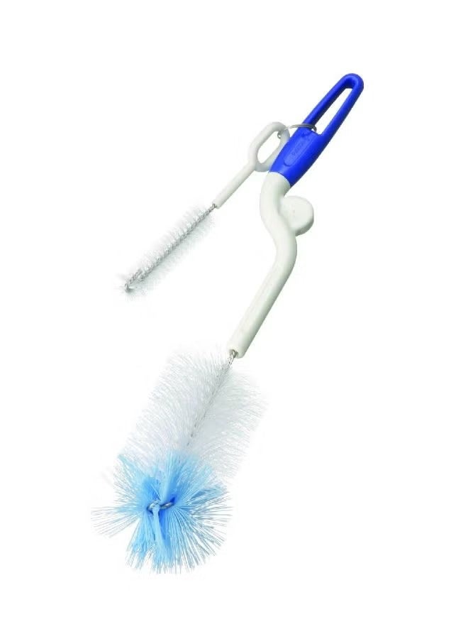pigeon 2-In-1 Bottle And Nipple Brush Blue/White 1 Piece - Image 1