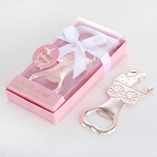 Cesdai 15 pcs Bottle Opener Baby Shower Favors Baby Carrige Shaped Party Souvenirs for Guests Cute Party Supplies Decoration Gift for Girl Birthday with Individual Gift Box (Baby Carriage Pink, 15)1 - Image 4