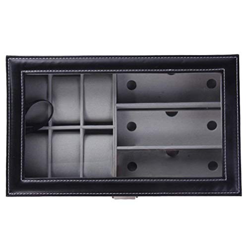 Divinext Wrist Watch and Gogles Organizer Box Case,33 X 20 X 8 cm, Black - Image 4