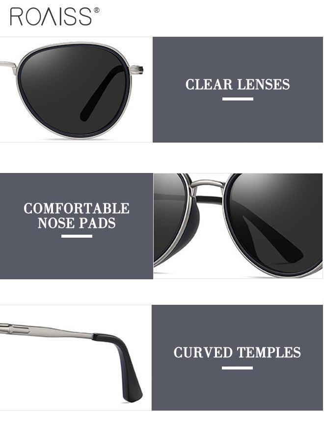 رويس نظارات شمسية مستقطبة للرجال، نظارات شمسية للحماية من الأشعة فوق البنفسجية 400 بإطار من الفولاذ المقاوم للصدأ، نظارات شمسية عصرية مضادة للتوهج للرجال أثناء القيادة والصيد والسفر، مقاس 52 مم - Image 4