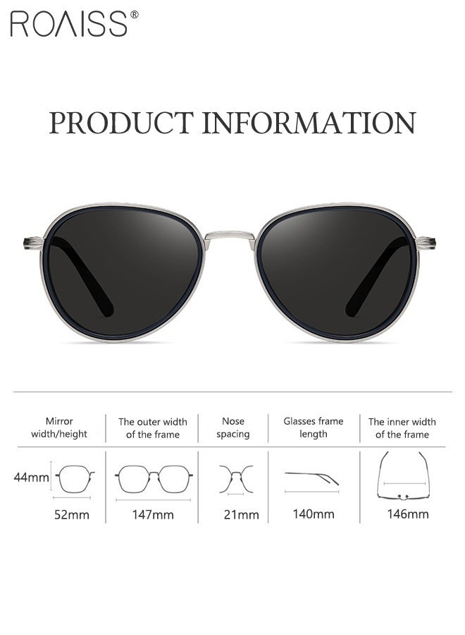رويس نظارات شمسية مستقطبة للرجال، نظارات شمسية للحماية من الأشعة فوق البنفسجية 400 بإطار من الفولاذ المقاوم للصدأ، نظارات شمسية عصرية مضادة للتوهج للرجال أثناء القيادة والصيد والسفر، مقاس 52 مم - Image 3