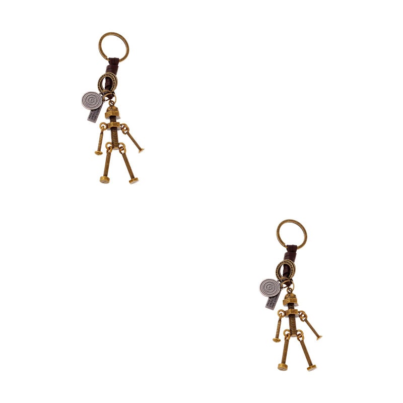 2pcs Retro Robot Keychains Unique Key Holder Key Key Decoration Small Gift for Men Women - Image 1
