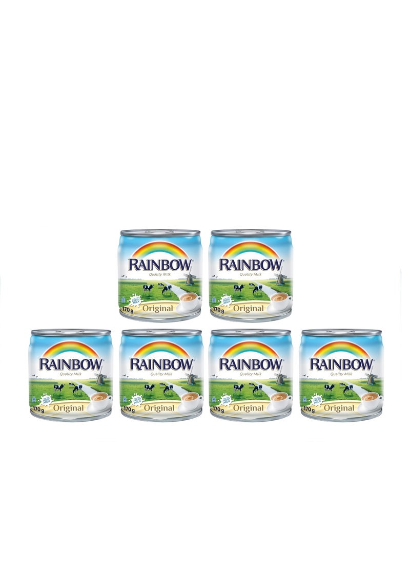 Rainbow Rainbow Evaporated Milk With Vitamin D,  6 *170 gm  - Image 1