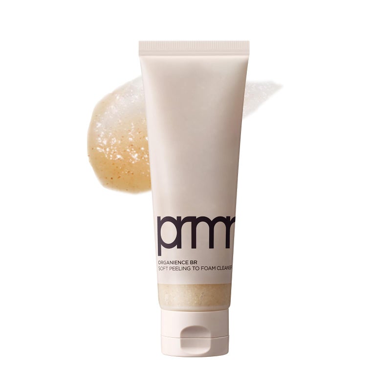 PRIMERA (PRMR Organience Peeling Foam- Korean Exfoliating Face Wash, 2 in 1 Facial Scrub for Polishing and Deep Cleansing, Daily Pore Cleaning, Sensitive Skin Friendly, Face Polish | 4.06 Fl Oz