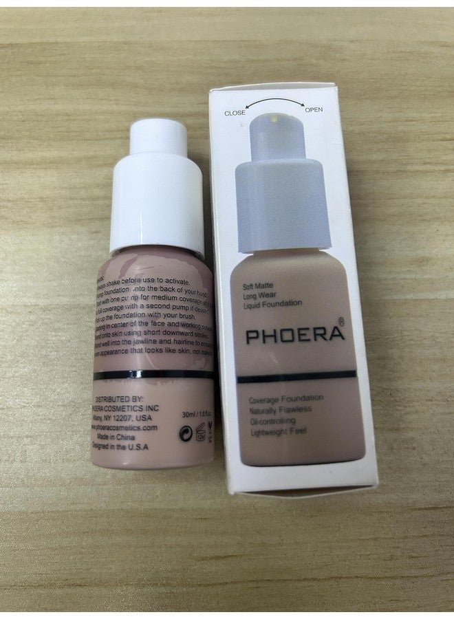 Phoera Foundation Makeup Naturally Liquid Foundation Full Coverage Mattle Oil Control Concealer 8 Colors Optionalgreat Choice For Gift (2Pcs 104 Buff Beige) - Image 3