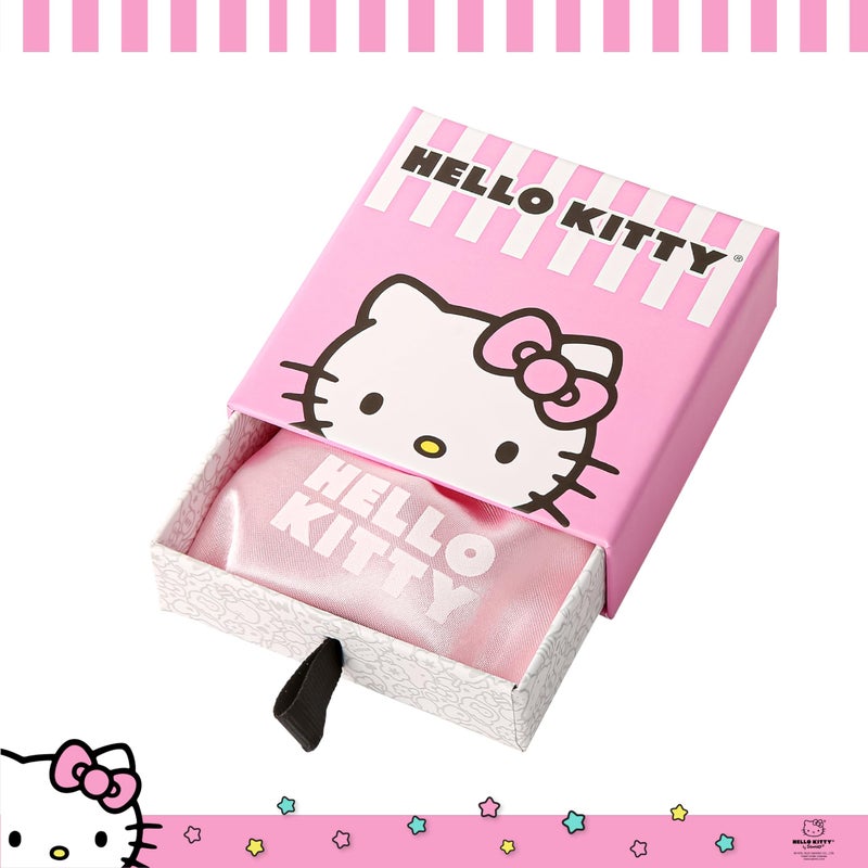 Hello Kitty Sanrio Womens Pink Glitter Necklace 18" - 18kt Gold Flash Plated Sterling Silver Necklace Official License - Image 5