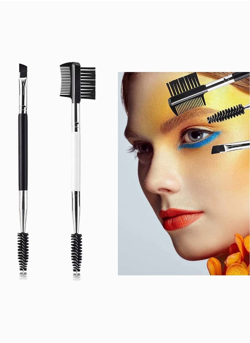 ماركة غير محددة Professional Eyebrow Brush and Comb Set for Precise Application 2Pcs Spoolie Brush and Angled Eyebrow Brush Kit  - Image 1