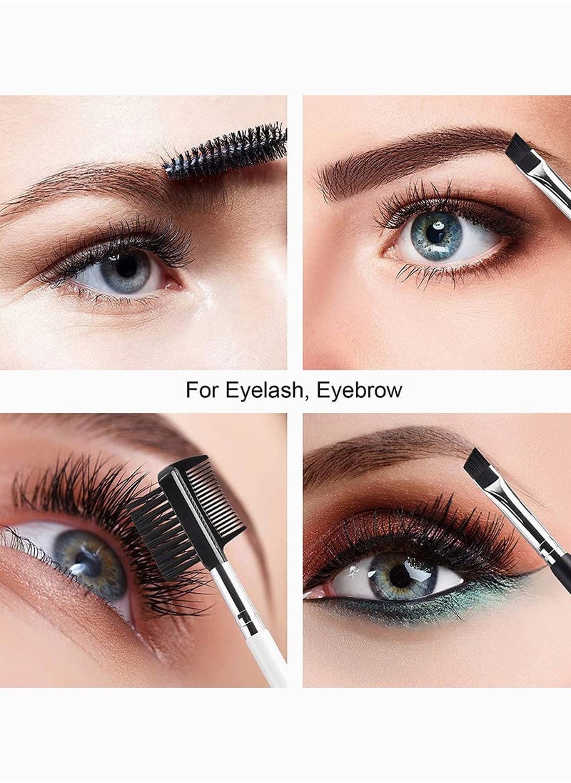 ماركة غير محددة Professional Eyebrow Brush and Comb Set for Precise Application 2Pcs Spoolie Brush and Angled Eyebrow Brush Kit  - Image 2
