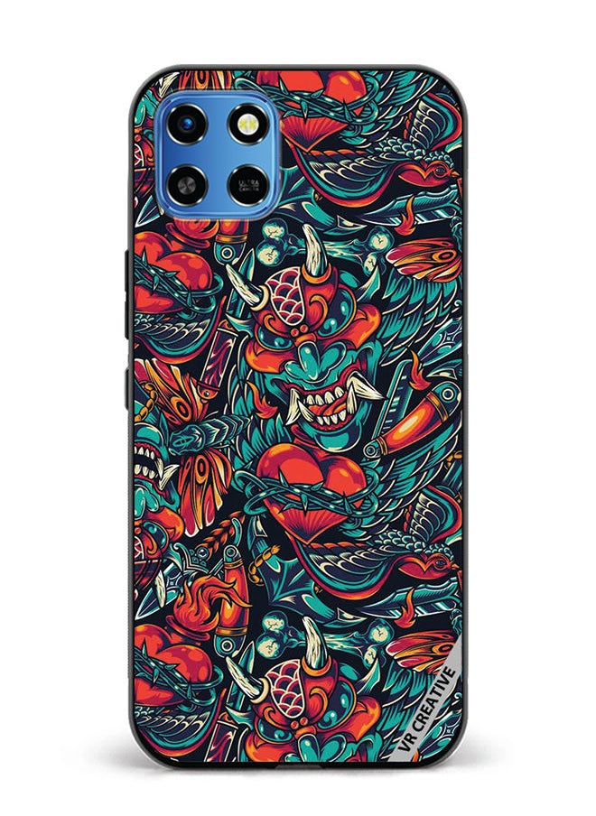 Protective Case Cover For Infinix Smart 6 HD Devil Design Multicolour