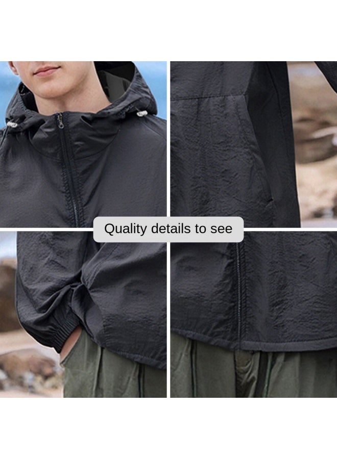 Jeep Ice Silk Sun Protection】men's Uv-blocking Outdoor Skin Jacket - Breathable, Cool, Loose & Lightweight Sunscreen Coat - Image 4