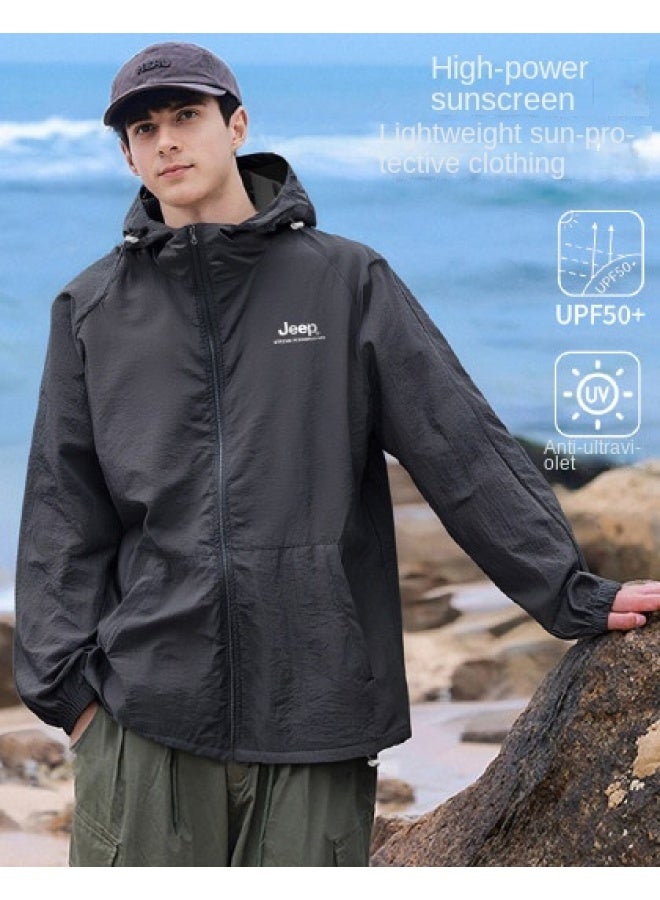 Jeep Ice Silk Sun Protection】men's Uv-blocking Outdoor Skin Jacket - Breathable, Cool, Loose & Lightweight Sunscreen Coat - Image 1