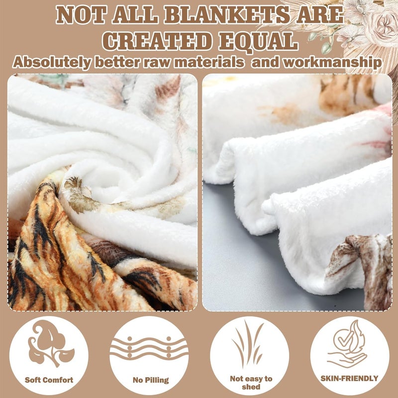 Mindsoft Boho Floral Baby Monthly Milestone Blanket Neutral Bohemian Photo Prop Blanket Personalized Highland Cow Baby Present Pampas Grass Ideas for Newborn Nursery Decor Brown Highland Cow - Image 5