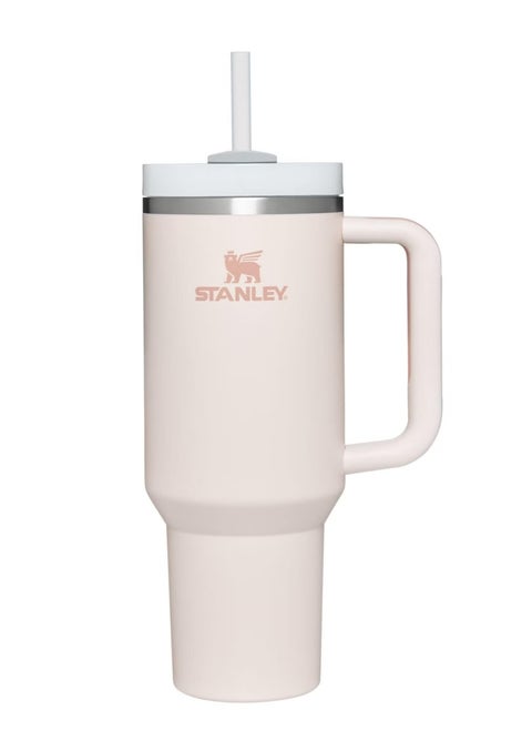 40oz Stanley Quencher H20 Flowstate Stainless Steel Vacuum Insulated Tumbler with Lid and Straw for Water, Iced Tea or Coffee, Smoothie and More, Cream (Rose Quartz)