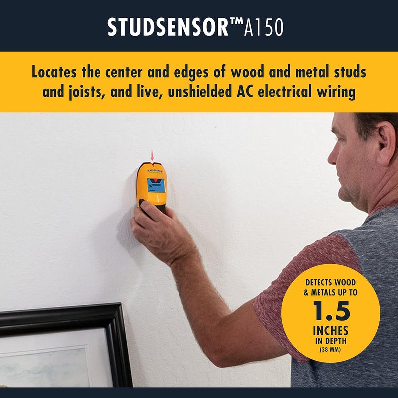 Zircon StudSensor A150 Wall Scanner and CenterEdge Locating Stud Finder with WireWarning Detection and Signal Strength Indicator Center Finding - Image 2