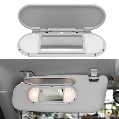 Abodvu Sun Visor Vanity Mirror Cover Compatible with Mini Cooper & Cooper S Clubman Hatchback Countryman F55 F56 F60 2015-2022(3nd Gen),1PC Sun Visor Vanity Mirror Replacement for Left/Right Side,Gray - Image 1
