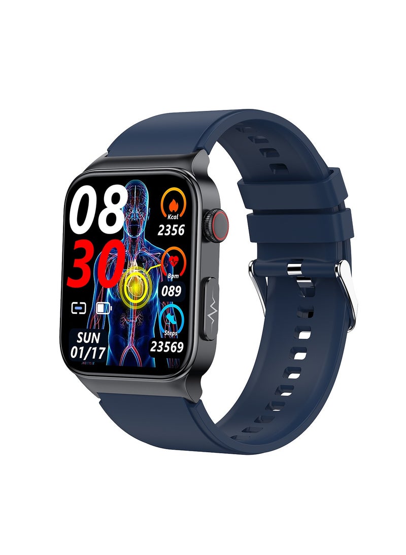 Health Smart Watch with Blood Glucose Monitoring Uric Acid and Heart Rate Body Composition Bluetooth Call Feature