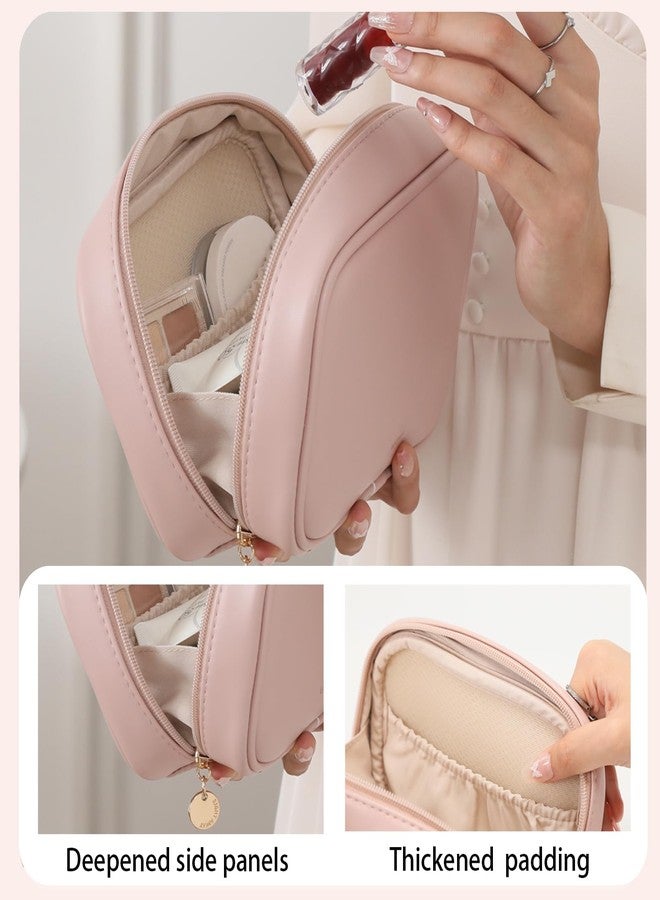 RIGHT AWAY Makeup Bag,Travel Cosmetic Bag Organizer with Zipper,Waterproof Toiletry Bags Makeup Pouch for Purse, Small Make Up Bag &Cases with Compartments for Women Girls, AA-Pink, Feminine, Modern - Image 4