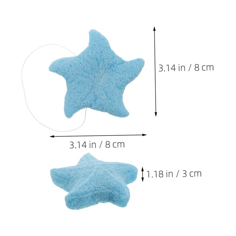 Konjac Sponge Body Scrubber Light Blue Deep Gray 2 Pack Gentle Cleansing For Sensitive Skin - Image 3