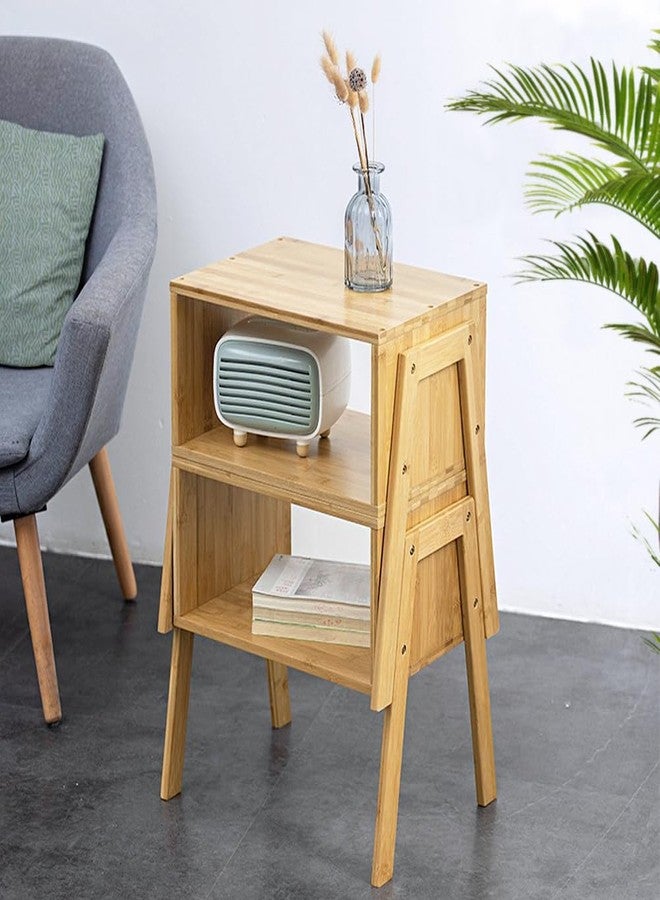 KKTONER Modern Bamboo Nightstands End Tables Bedroom with Storage Small Bedside Table for Living Room Office (Natural) - Image 4