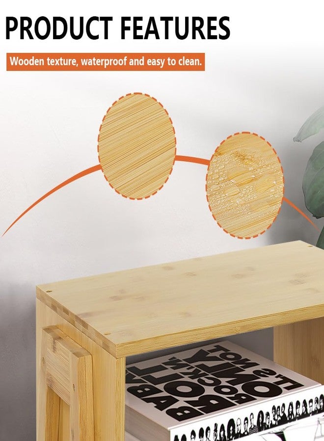 KKTONER Modern Bamboo Nightstands End Tables Bedroom with Storage Small Bedside Table for Living Room Office (Natural) - Image 3