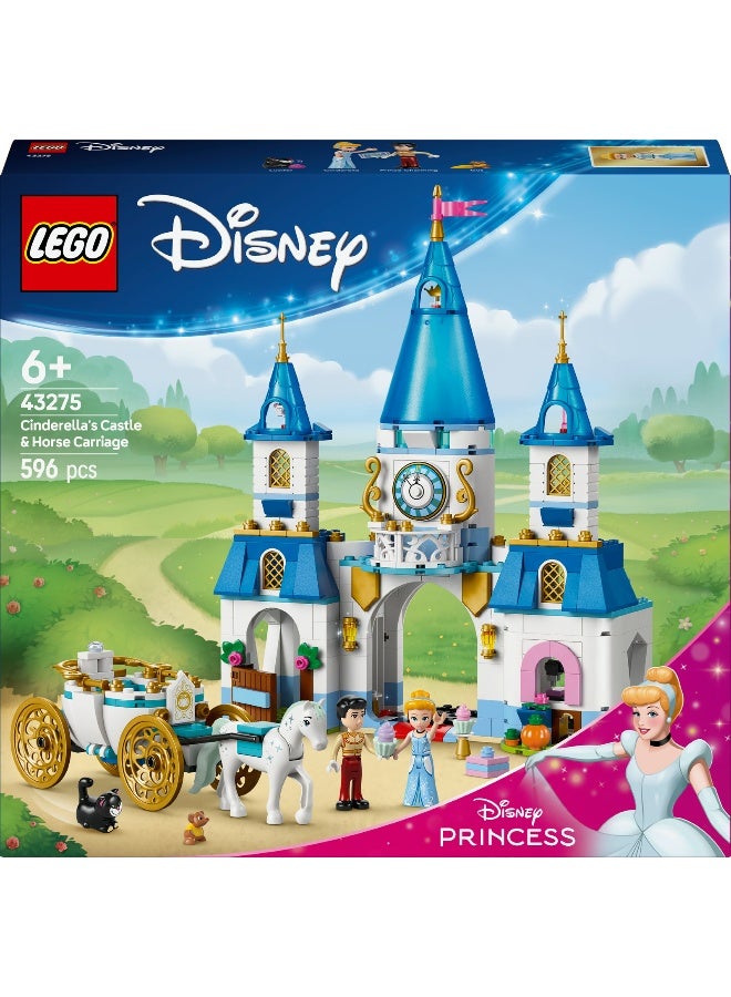 LEGO Disney Princess Cinderella’s Castle & Horse Carriage 43275 Building Set (596 Pieces) - Image 2