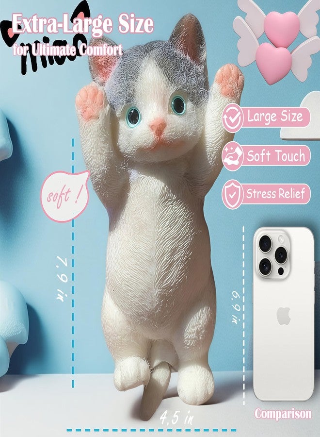 YJPPDD Extra Large Taba Squishy Cat - Hand Painted Cat Squishy - Soft Kitty Squeeze Fidget Toys for Stress Relief, Kawaii Fidget Sensory Ball for Kids & Adults Gift for Relaxation and Fun - Image 3