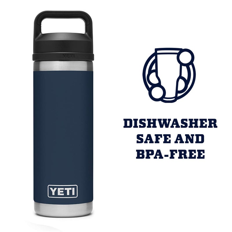 YETI Rambler 18 oz Bottle, Vacuum Insulated, Stainless Steel with Chug Cap, Navy - Image 5