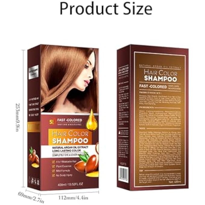 HOUSN HAIR DYE SHAMPOO, COLOUR SHAMPOO BROWN, DARK BROWN HAIR COLOUR SHAMPOOS 3-IN-1, NATURAL HAIR COLOUR AGAINST GREY HAIR & BEARD, QUICK EFFECT AND CARE EFFECT, INSTANT HAIR COLOUR SHAMPOOS, 400 ML - Image 3