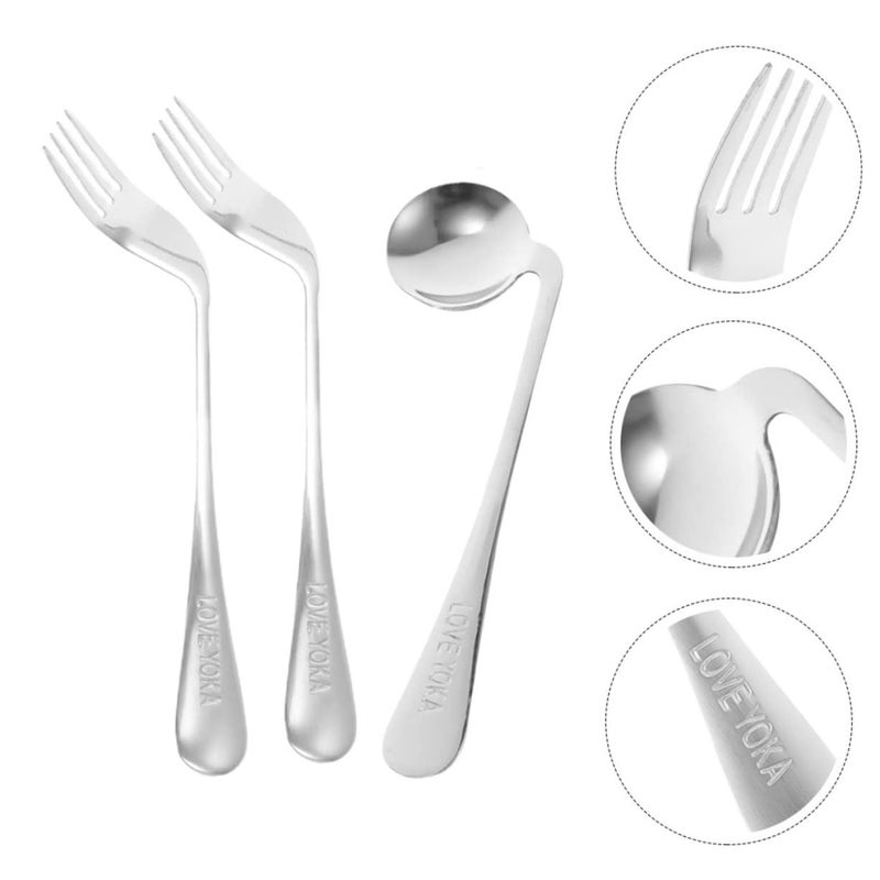 Ergonomic Curved Feeding Spoon And Fork For Elderly And Disabled Users - Image 4