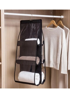 Generic Non-woven bag hanging handbag storage hanging bag Home double-sided six-layer see-through bag hanging bag dust bag  - Image 1