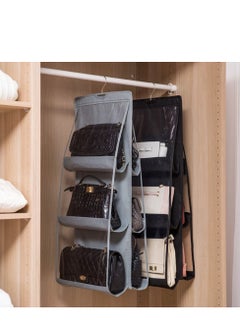 Generic Non-woven bag hanging handbag storage hanging bag Home double-sided six-layer see-through bag hanging bag dust bag  - Image 5
