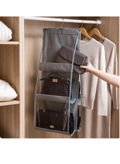 Generic Non-woven bag hanging handbag storage hanging bag Home double-sided six-layer see-through bag hanging bag dust bag  - Image 3