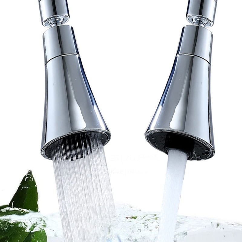 HENIJ HENIJ F_10 ABS 360 Degree Universal Rotatable Water Saving Health Faucet Double Mode Faucet for Bathroom Kitchen Silver Chrome Finish 3 Water Outlet Modes Pack of 1 Short  - Image 4
