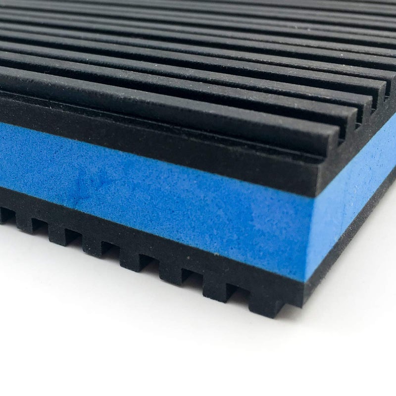 Forestchill Heavy Duty Anti Vibration Pads, 6" x 6" x 7/8" Ribbed Rubber with Blue Foam Center Isolation Pad for HVAC, Air Compressor, Washer and Dryer, Air Conditioner Units (Pack of 4) - Image 3