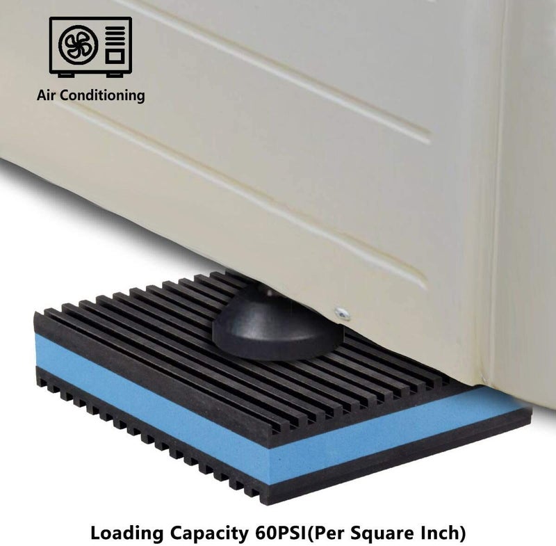 Forestchill Heavy Duty Anti Vibration Pads, 6" x 6" x 7/8" Ribbed Rubber with Blue Foam Center Isolation Pad for HVAC, Air Compressor, Washer and Dryer, Air Conditioner Units (Pack of 4) - Image 5