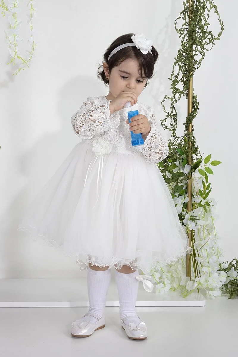 Babydola Lace Bodice Tulle Dress