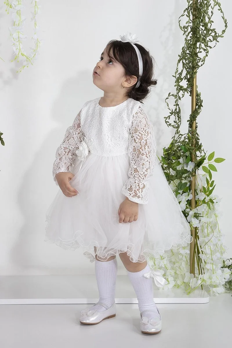 Babydola Lace Bodice Tulle Dress