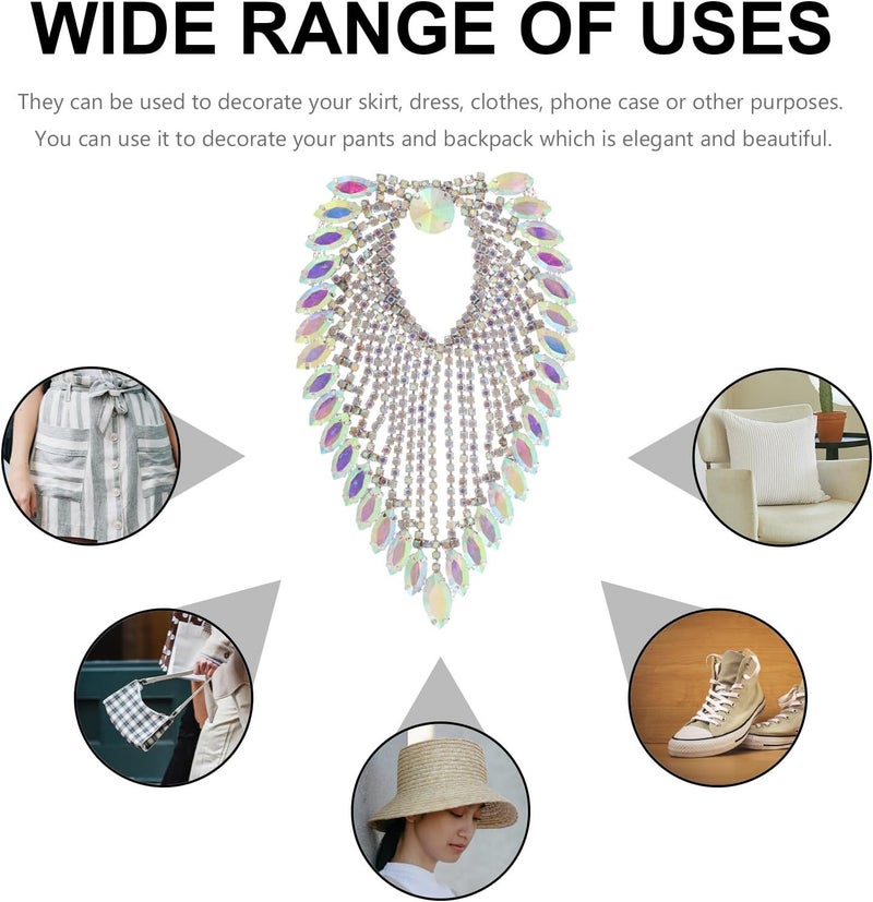Timely planned dispatch Outanaya Heart-Shaped Rhinestone Clothing Ornament Patch with Ab Color Glass Crystal Tassel, Sewing Applique for Handbag and Garment Decoration, Small apartment fit Single & bulk use compatible Bulk storage easy optimized build Longevity optimized build Simplified versatile design Flexible usage build Hanging space save Market multi-use trusted quality Global versatile design Pre-sale confirmed stock Trusted all-purpose quality Water rust proof All space matching look Odor free color Solid anti-deform Permanent & temporary usable Wide use compliant quality Major city pickup option Varied dimensions Rack sorted local inventory Full village delivery cover Stackable design New residential zone delivery General standard compliant quality - Image 3