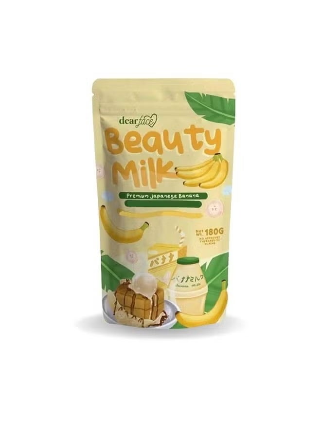 dear face Beauty Milk Premium Japanese Banana Probiotic + Collagen Drink 10 Sachets x 18g - Image 1