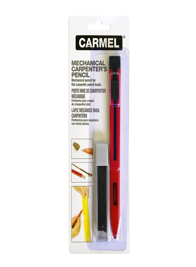 Carmel Mechanical Carpenter's Pencil + Refill Leads, Flat Woodworking Pencil - Image 1